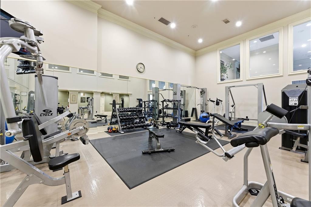 Two-story fitness center at The Meridian